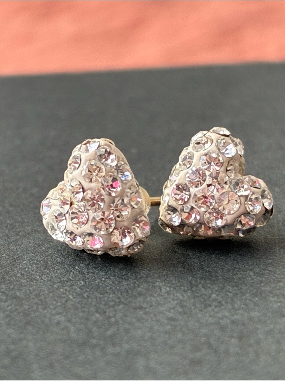 Heart Crystal Stud Earrings - 925 Sterling Silver